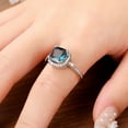 thumbnail image 4 of Vintage Tanzanite Blue Sapphire Ring Women Aquamarine Gemstone 14k White Gold Filled Wedding Bridal Band Ring Size 7, 4 of 5