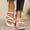 White, variant on Mia Sandals New Summer Flats Casual Beach Sandals Women's Slotted Square Head Slippers Brown Flat Sandals on Clearance