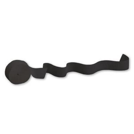 Black Streamer - Creative Converting Black Velvet Crepe Streamers 81'