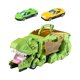 thumbnail image 4 of Juguete para vehículo de transporte de golondrinas, juguete transformador para coche de dinosaurio, vehículo para tragar dinosaurios para niños de 3, Verde con 2 coches, 4 of 8