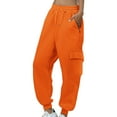 thumbnail image 3 of JJHGVB Baggy Sweatpants Drawstring Pants Women Cotton Sweatpants Work Slacks for Women Sweat Pants for Women Ladies Sweat Pants Athleta Pants Women Orange 3XL, 3 of 9