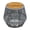 Grey + Teak + Acacia Wood + Rope#64G, variant on Wood Side Table with Grey Rope Base - Natural Teak Finish, Modern Coastal Accent for Patio, Garden, Balcony & Indoor Use