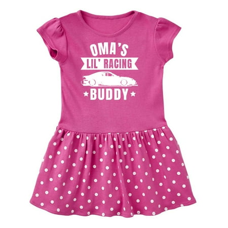 

Inktastic Oma s Lil Racing Buddy with Car Silhouette Gift Toddler Girl Dress