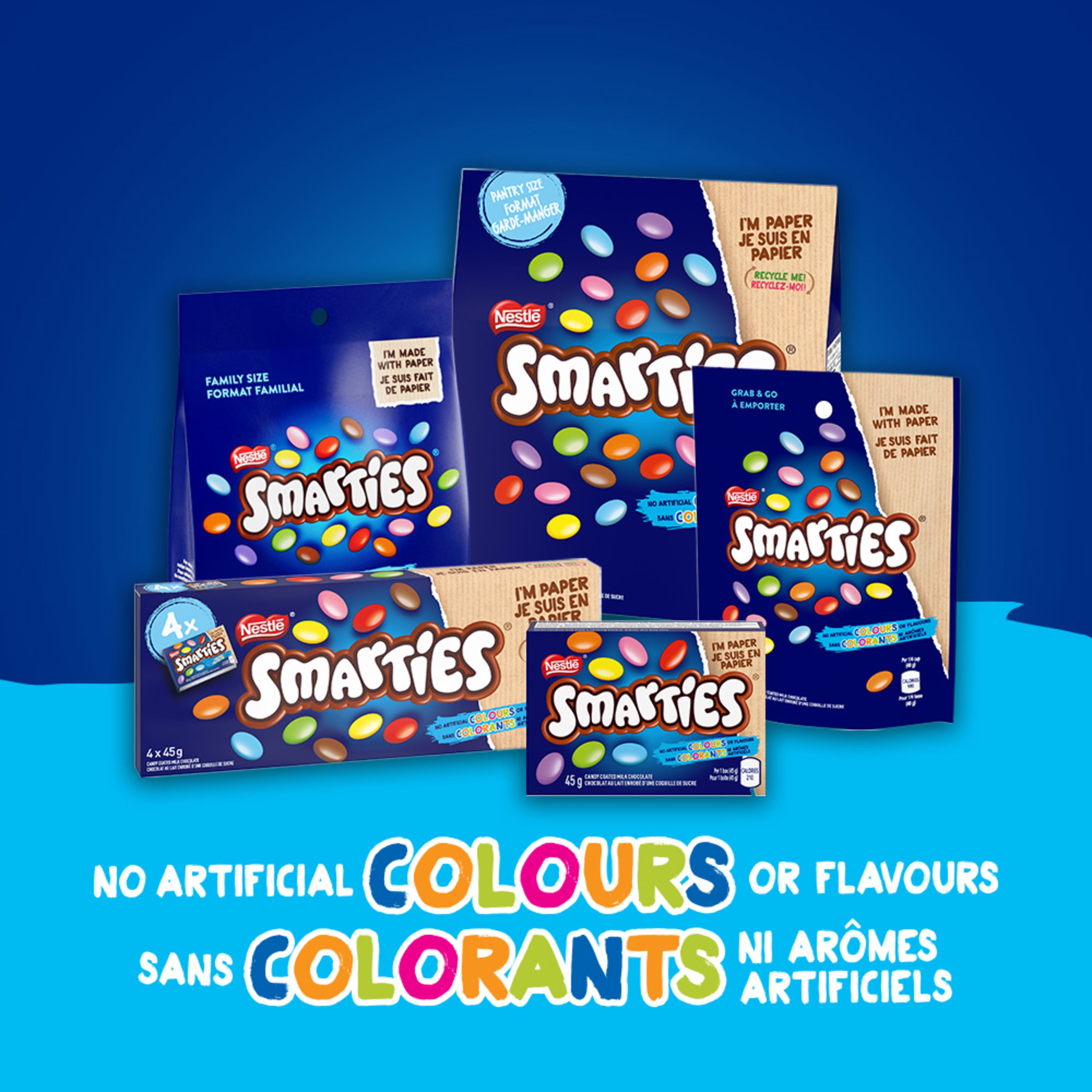NESTLÉ SMARTIES Candy Coated Milk Chocolate Multipack, 4 x 45 g, 180 g