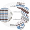 thumbnail image 3 of Blue Brown Striped Bathroom Shower Curtains with 12 Hooks Waterproof Shower Curtain for Stalls and Bathtubs Farmhouse Stripes Modern Abstract Art Decorative Bathroom Privacy Curtain 72x78 Inches, 3 of 9