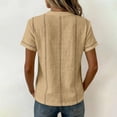 thumbnail image 5 of Womens Tops â Short Sleeve Daily Wear Casual Womens T Shirts Button Neck Soft Cotton Blend Loose Fit Basic Top Trendy Summer Tops for Women(Brown Size S) 2026 Sales Under $7, 5 of 6