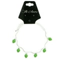 thumbnail image 2 of Ankle Bracelet With Green Heart Drop Shaped Charm Accents Silver-Tone, 2 of 2