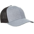 thumbnail image 3 of Flex fit Men's Melange Stretch Mesh Cap, Heather Grey/Black, One Size, 3 of 5