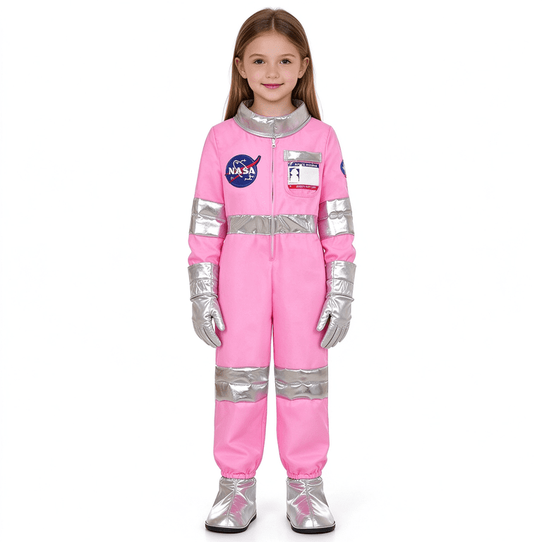 Fortwear Kids Pink Astronaut Costume for Girls, Space Jumpsuit with ...