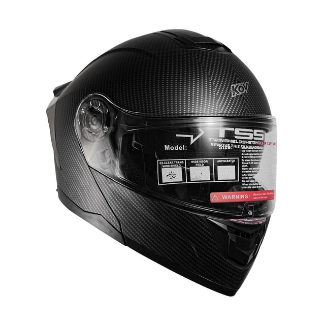 Casco Abatible Para Moto Kov Zero Negro Acabado Carbono Talla M KOV Zero
