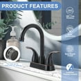 thumbnail image 4 of WOWOW 4 in. Centerset Double Handle High Arc Bathroom Faucet with Drain Kit Included in Oil Rubbed Bronze, 4 of 8