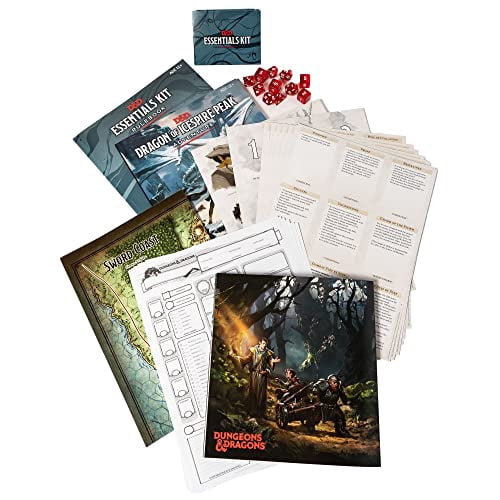 Dungeons & Dragons Essentials Kit Board Games with Adventure Book, Multicolor
