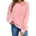thumbnail image 2 of Sweatshirt for Women Valentines Day Trendy Comfortable Heart Printed Plus Size Casual Loose Pullover Blouse Tops S-2XL, 2 of 6