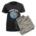 thumbnail image 5 of CafePress - Shark Bait Women's Dark Pajamas - Women's Short Sleeve Print T-Shirt and Pants Dark Cotton Pajama Set, 5 of 7
