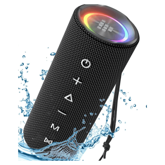 Portable Bluetooth Speaker IPX7 Waterproof, 24W Loud Sound, Deep Bass, Bluetooth 5.3, LED Lights, Wireless Stereo Pairing, 24H Playtime, for Home/Outdoor/Party/Beach,Birthday Gift