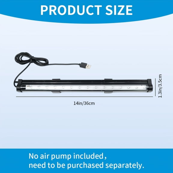 Multicolor LED Aquarium Bubble Light, USB-Powered, Suitable for 5-15 Gallon Fish Tanks, Oxygenation & Lighting 2-in-1, No Battery Required