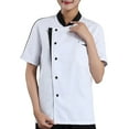 thumbnail image 2 of Uniforme de cocina Qarigey manga corta transpirable Catering restaurante cocina Camisetas Blanco 2XL, 2 of 6