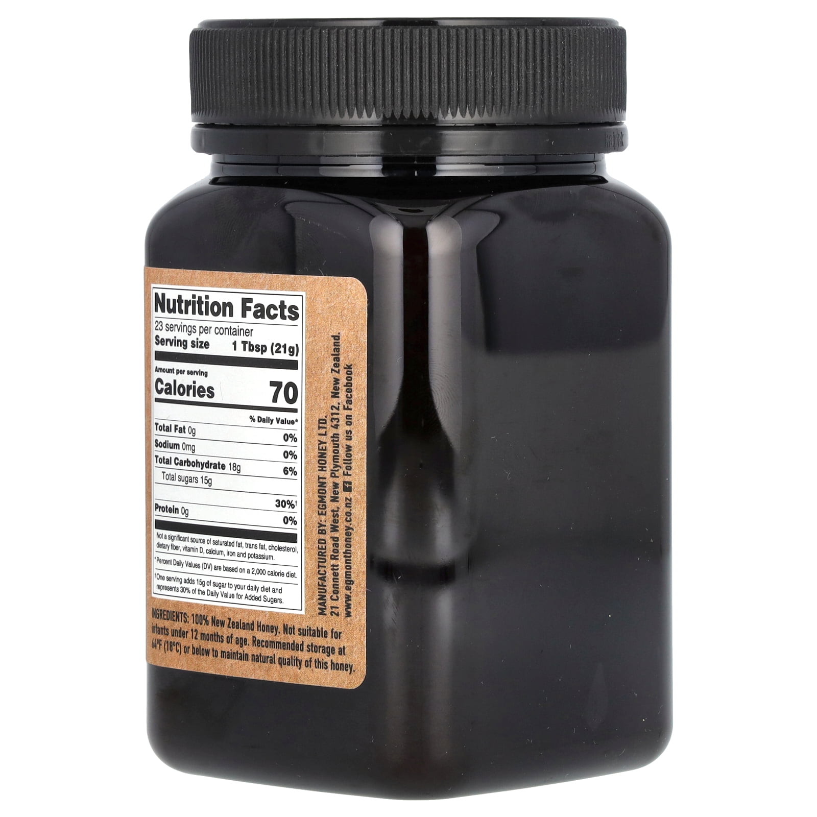Egmont Honey Manuka Honey, Raw And Unpasteurized, UMF™ 7+, MGO 150+, 17.6 oz (500 g)