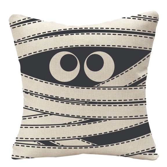 Floleo Halloween Linen Pillow Cover, Decorative Throw Cushion Case with Hidden Zipper, Fall Sofa Bed Home Accent