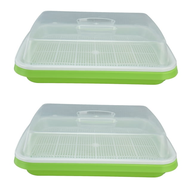 Brotador de semillas, bandeja para brotes, tapa transparente, recipiente para brotes, bandeja para brotes, máxima comodidad