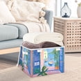thumbnail image 3 of Yayeee Collapsible Cube Storage Bin with Lid Fabric Closet Decorative Basket with Handles, Purple Window, 3 of 7