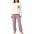 thumbnail image 5 of NominalSnug Women's Fuzzy Fleece Pajamas Set Flannel Winter Warm Fuzzy Sherpa Pjs Long Sleeve Cozy Sleepwear for Women, 5 of 8