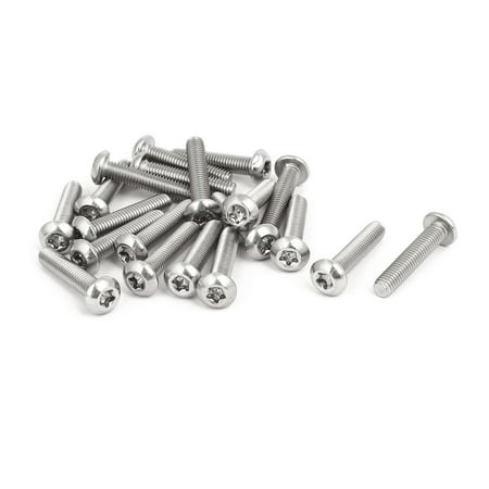 

M5x25mm 304 Stainless Steel Fully Thread Button Head Torx Screws Fastener 20pcs