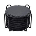 thumbnail image 1 of Juego de 8 posavasos de pizarra mayimx con soporte rústico redondo, 1 of 9