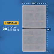 Continental Sleep, Premium 38mm Split Wood Bunkie Board Twin Size Bed - 2-Piece Under Mattress Support Board, Fully Assembled, Fabric Ventilation Cover - Replaces Wooden Slats or Box Spring for Bed