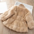 thumbnail image 6 of Lkhaha Girls Jacket Warm Fleece Thicken Button Up Padded Elegant Solid Color Fuzzy Coat Size 10-11 Years, 6 of 7