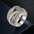 thumbnail image 4 of Cheers.US Exquisite Women's Personalized Fashion Wide Application Alloy Geometric Antique Finger Ring for Daily Wear Line Ring Band Ring, 4 of 7