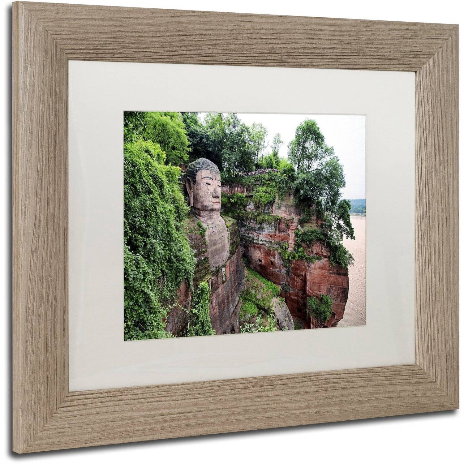 Trademark Fine Art "Giant Buddha" Canvas Art by Philippe Hugonnard, White Matte, Birch Frame