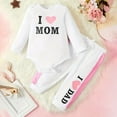 thumbnail image 2 of YunPes Girls Outfit Baby "I Love Mommy" "I Love Daddy" Long Sleeve Bodysuit and Pants, 2 of 7