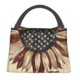 thumbnail image 1 of Disketp USA Sunflower Flag Bolsa Térmica Estampada, Bolsa Térmica Aislante para Almuerzo, Playa y Campamento, 1 of 6