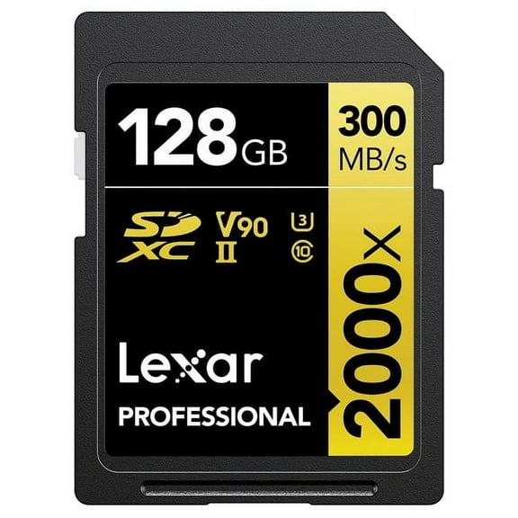 Lexar  128GB Professional 2000x UHS-II SDXC Memory Card - Class 10, U3 without Reader