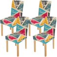 thumbnail image 1 of RYLABLUE Housse de Chaise Extensible Triangulaire Colorée Grunge Protecteur de Siège pour Salle à Manger Hôtel Mariage Lot de 4, 1 of 5
