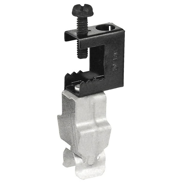 10 Pcs, Push In Conduit Hanger w/Beam Clamp, Top Mount, for 1 In. Emt