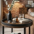 thumbnail image 6 of Side Table, Small Round End Table for Narrow and Small Space, 3-Tier Round Accent Couch Beside Table, Modern Side Table Corner Sofa Table Nightstand for Living Room Bedroom (Rustic Brown), 6 of 11