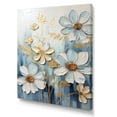 thumbnail image 2 of Designart "Natural Blue Symphony Of Zinnias I" Zinnias Wall Art Living Room, 2 of 7