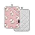 thumbnail image 2 of 2 Pack Pot Holders for Kitchen Heat Resistant Hot Pads Sets for Cooking Baking Dogs Wearing Bows, 2 of 7