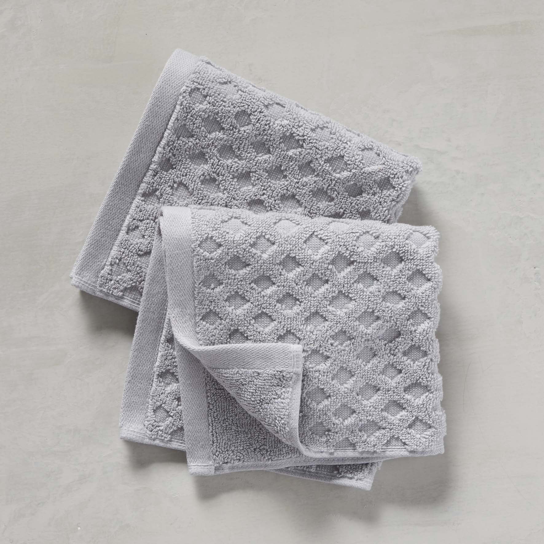 Better Homes & Gardens Signature Soft Textured 6 Piece Washcloth, White/Gray
