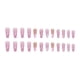 thumbnail image 5 of Uñas postizas largas estilo ataúd de Gifiky, uñas francesas con degradado, uñas acrílicas con remolinos para mujeres y niñas, 24 unidades, 5 of 7