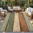 thumbnail image 2 of Farmhouse Sage Green Brown Outdoor Rug for Patio/Deck/Porch, Non-Slip Large Area Rug 4 x 6 Ft, Vintage Wooden Striped Indoor Outdoor Rugs Washable Area Rugs, Reversible Camping Rug Carpet Runner, 2 of 8
