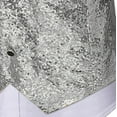 thumbnail image 4 of VBTAPA Men's Sequin Suit Vests Night Party Club Dance Casual Sleeveless Vest Wedding Prom Waistcoat Silver XXL, 4 of 7