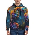 thumbnail image 2 of Zufioo Neon Seahorse Underwater Realm Design Fleece Comfortable Hoodie for Mens,Sweatshirt for Men,Pullover Hooded Sweatshirt for Men -Small, 2 of 5