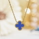 thumbnail image 4 of Collar con Colgante de Flor Azul JeenMata Bañado en Oro Amarillo, 4 of 6