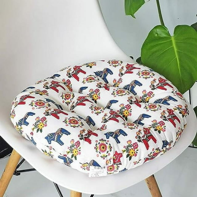 Granjero Gordo Cojín redondo suave bohemio para silla, para jardín, patio, hogar, cocina, oficina, con forma de caballo, diámetro de 45 cm