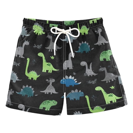 Ttyddzy (3-14 years) One-Piece Boys Swim Board Shorts with Lining for Beach and Home Use Cute Dinosaur XS