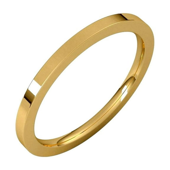 14k Yellow Gold Flat 1.5mm Comfort-fit Flat Comfort-Fit Band Size 6.5 Ring for Women and Men