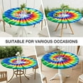thumbnail image 7 of Rainbow Tie Dye Radial Pattern Round Fitted Tablecloth with Elastic Edge,Dining Table Cover Waterproof,Outdoor Round Tablecloth for Camping,Dining,Indoor and Outdoor, 7 of 7